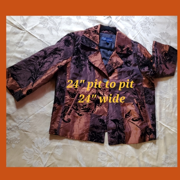 Susan Graver Style ~ Iridescent Bronze & Brown Evening Jacket - Picture 3 of 10
